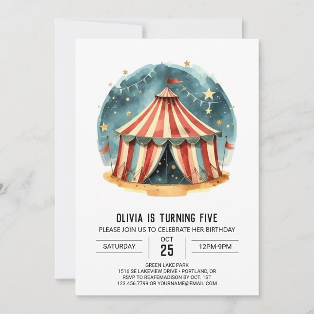 Invitation Carnaval Digital Magic Circus Anniversaire (Devant)