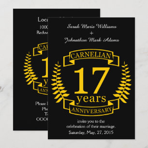 Invitation Carnelian Gemstone mariage anniversaire 17 ans