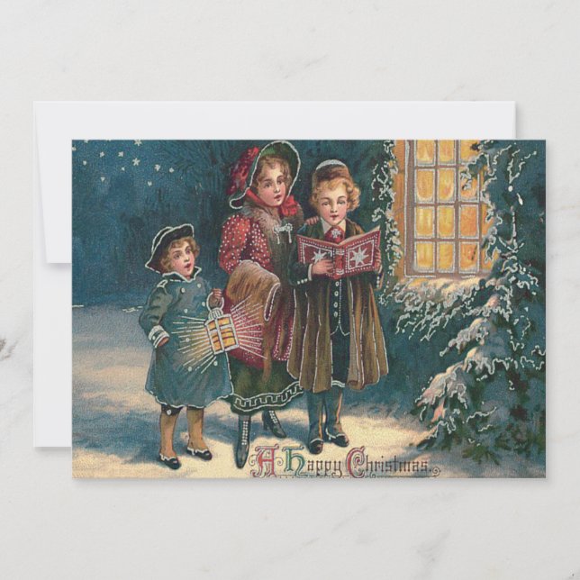 Invitation Caroleurs pour enfants adorables (Devant)