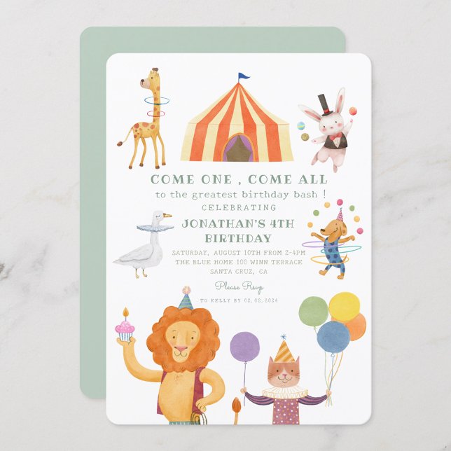 Invitation Carousel Cirque Carnaval Anniversaire (Créateur téléchargé)