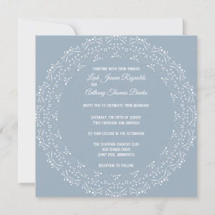 Invitation carré bleu poussiéreux avec mandala bla