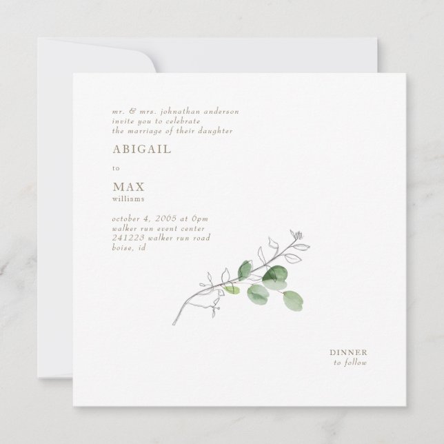 Invitation Carré botanique moderne Spring (Devant)