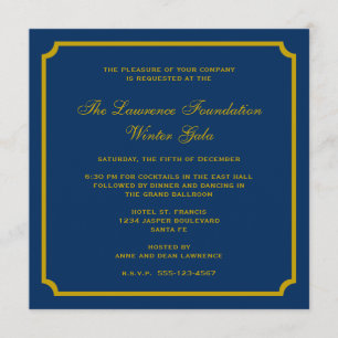 Invitation carré de la marine d'or fêtes officielles
