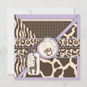 Invitation Carré de Safari Girl LAV