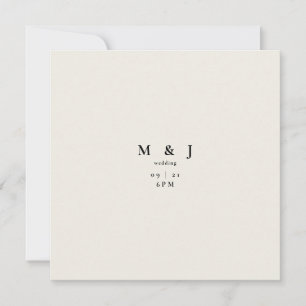 Invitation Carré moderne beige élégant et simple Mariage