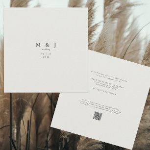 Invitation Carré moderne beige élégant et simple Mariage