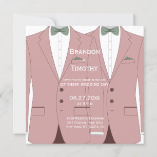 Invitation Carré Pink Gay Wedding Invite