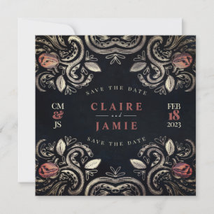 INVITATION carré PLAT, 'Rose rustique - Moulin Rou
