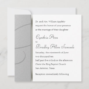 Invitation Carré Silver Crystal Snowflake