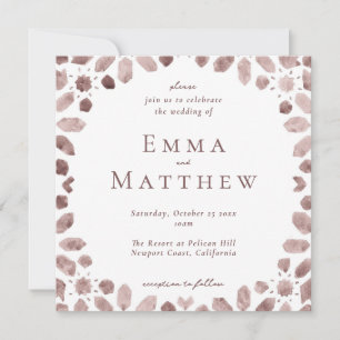Invitation Carreaux Arabes Marrons Carré Mariage
