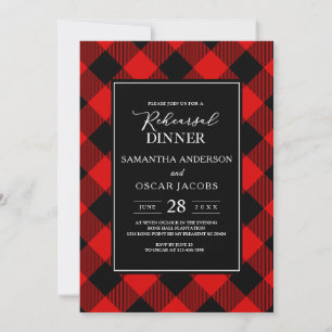 Invitation Carreaux Buffalo Rouge Et Noir 