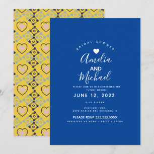 Invitation Carreaux de mariage méditerranéen moderne Amour Ja