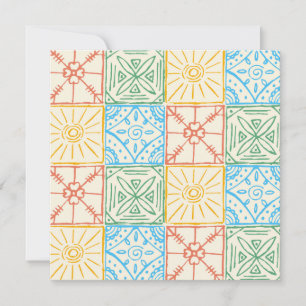 Invitation Carreaux de style d'Amalfi colorés motif sans cout