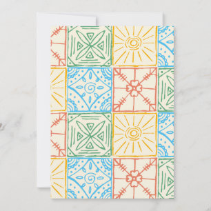 Invitation Carreaux de style d'Amalfi colorés motif sans cout