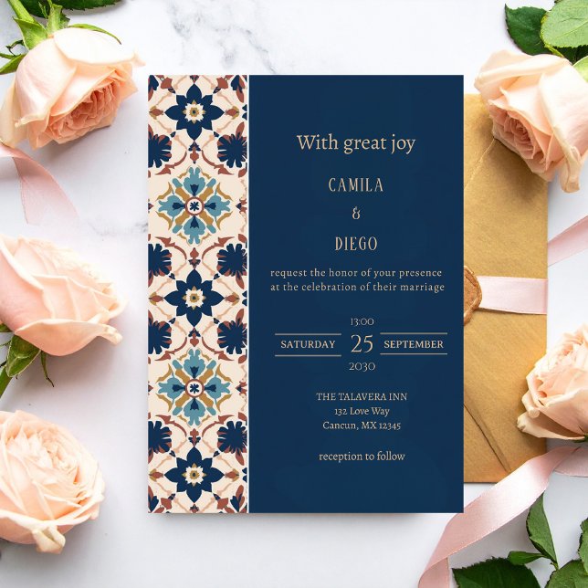 Invitation Carreaux de Talavera de Luxe Modernes pour Mariage (Créateur téléchargé)