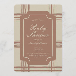 Invitation Carreaux Tremblants Géométriques Beige Brun Unisex