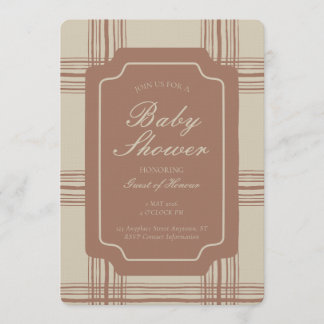 Invitation Carreaux Tremblants Géométriques Beige Brun Unisex