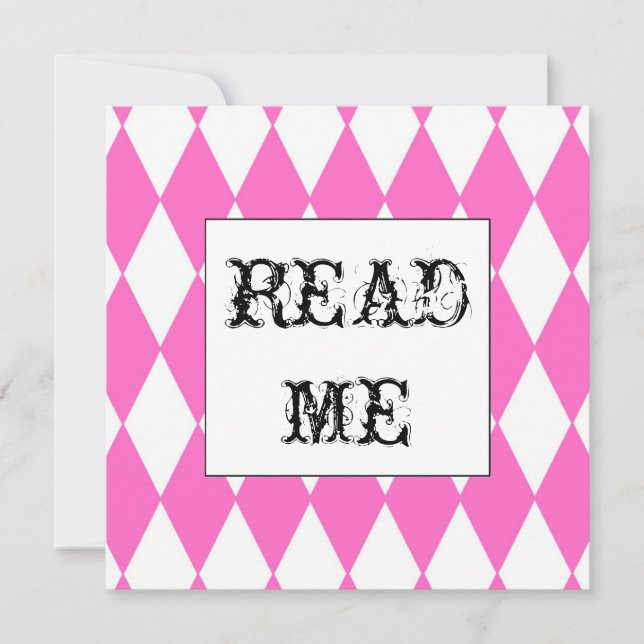 Invitation carrée d'Alice de harlequin (Devant)