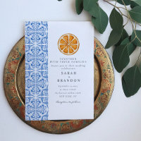 Carrelage bleu orange aquarelle Mariage méditerran