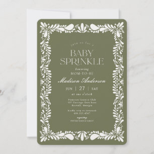 Invitation Carrelage Talavera Vert Espagnol Fiesta Bébé Parse