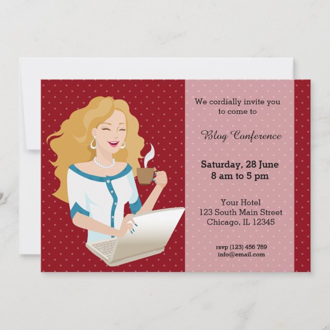 Invitation Carrière femme cheveux blonds (Devant)