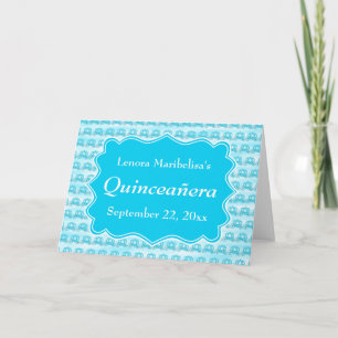 Invitation Carrières bleu turquoise Quinceanera