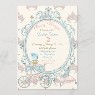 Invitation Carrosse de princesse royale de conte de fées Blus