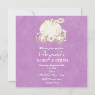 Invitation Carrosse Princesse Violet de Cendrillon