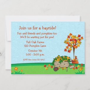 Invitation Cart Citrouille d'automne
