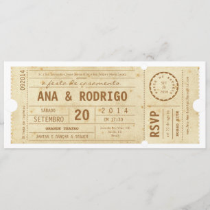 Invitation Cartaz convite de casamento do teatro do vintage