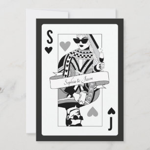 Invitation Carte à Jouer Roi Reine