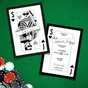 Invitation Carte à Jouer Roi Reine