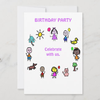 Invitation Carte d'anniversaire Enfants du Monde