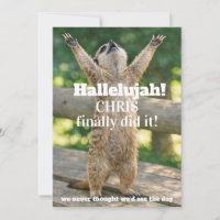 🎓🦥Carte de célébration du suricate impertinent –