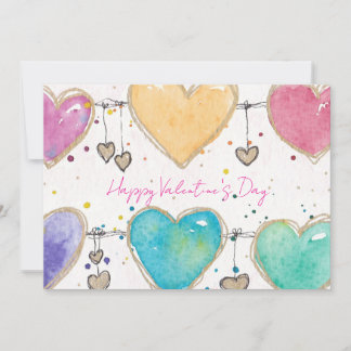 Invitation carte de Saint-Valentin à coeurs motifs