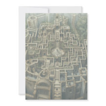 Invitation / Carte de vacances - LABYRINTH (vert m