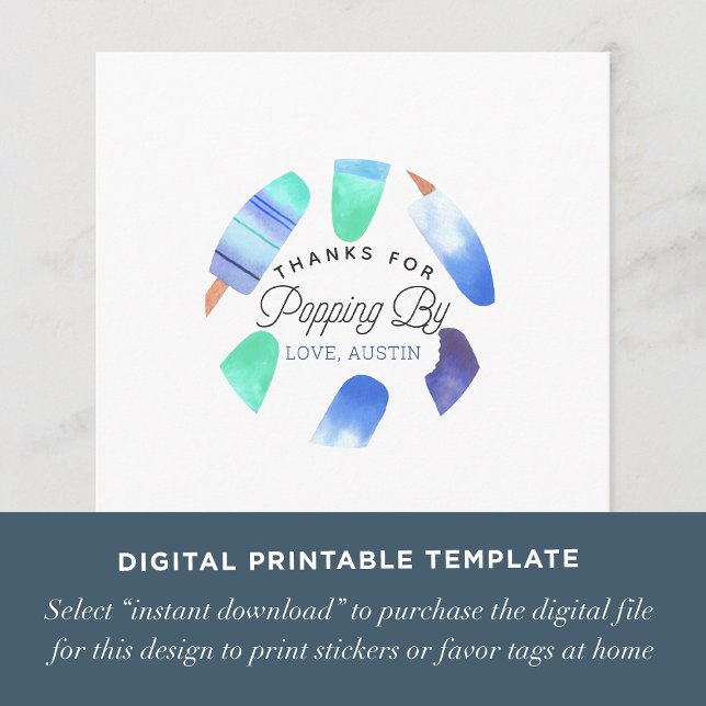 Invitation Carte/étiquette de cadeau pour l'anniversaire des  (Créateur téléchargé)