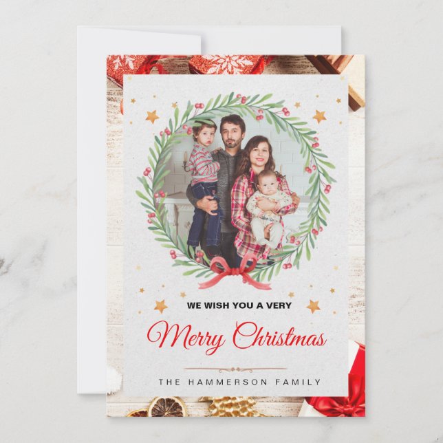 Invitation Carte photo personnalisée de Noël (Devant)