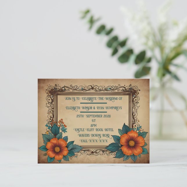 Invitation carte postale (Debout devant)