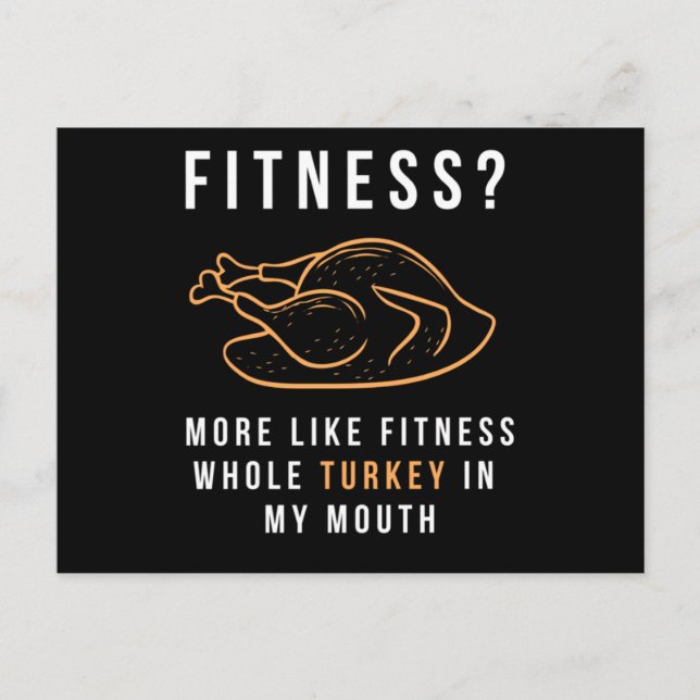 Invitation Carte Postale 119.Drôle Thanksgiving T Shirt Fitness Turquie En  (Devant)