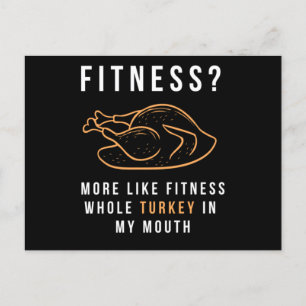 Invitation Carte Postale 119.T-shirt drôle de Thanksgiving Fitness Dinde en