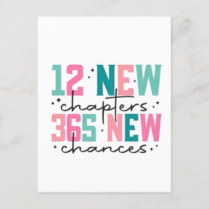 Invitation Carte Postale 12 Nouveaux chapitres, 365 Nouvelles chances 100 J