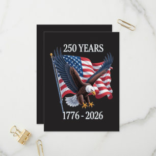 Invitation Carte Postale 250 Ans Anniversaire Drapeau Américain Usa 1776-20