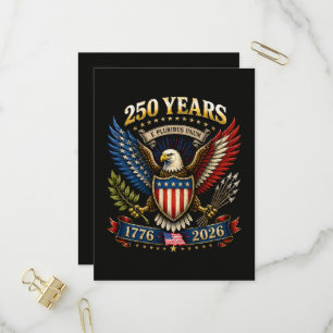 Invitation Carte Postale 250 Ans d'Amérique 1776 2026 250e Anniversaire
