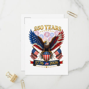 Invitation Carte Postale 250e anniversaire des États-Unis 1776-2026
