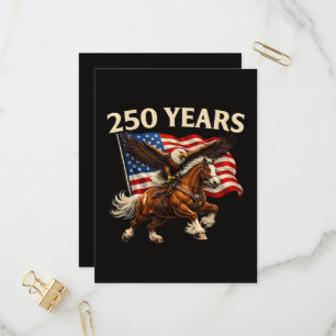 Invitation Carte Postale 250e anniversaire USA cheval occidental aigle
