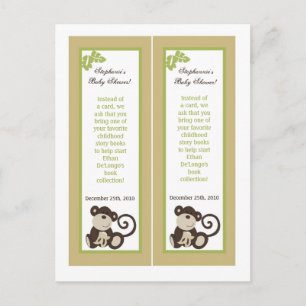 Invitation Carte Postale 2 Marques de livre Monkey Time Zoo Animal