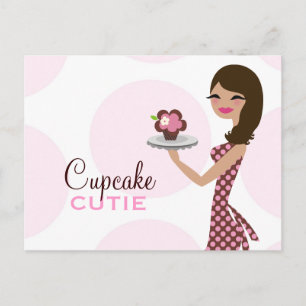 Invitation Carte Postale 311 Candie Cupcake Cutie Wavy Brunette