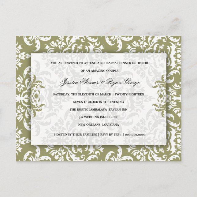 Invitation Carte Postale 311 Mousse Damas Emmy (Devant)