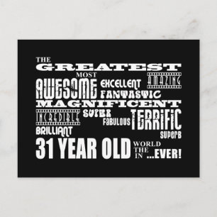 Invitation Carte Postale 31e fête d'anniversaire Plus grand 31 ans